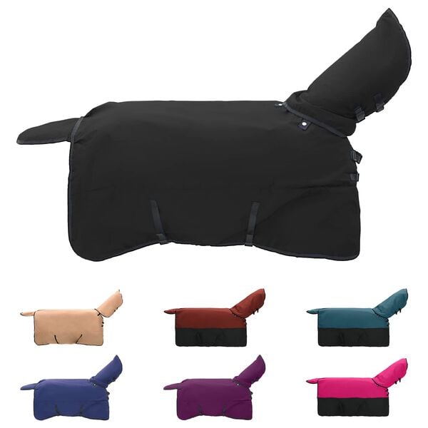 vidaXL Pferdedecke Dunkelgr&uuml;n und Schwarz 115 cm Polyester