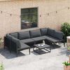 vidaXL Gartensofa-set mit Kissen 6 pcs Schwarz Stahl
