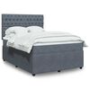 vidaXL Boxspringbett mit Matratze Dunkelgrau 160x200 cm Samt