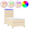vidaXL Boxspringbett mit Matratze & LED Creme 80x200 cm Stoff