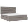 vidaXL Bett mit Stauraum und LED mit LED Taupe 160 x 200 cm Polyester