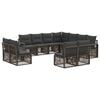 vidaXL Gartensofa-set 11 pcs Grau Poly-Rattan