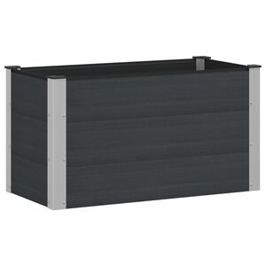 vidaXL Hochbeet Schwarz 100 x 50 x 54 cm WPC und Aluminium