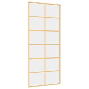 vidaXL Schiebet&uuml;r Golden 90x205 cm ESG-Klarglas und Aluminium