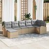 vidaXL Sofa Set mit Kissen mit Speicher 7 pcs Beige Poly-Rattan