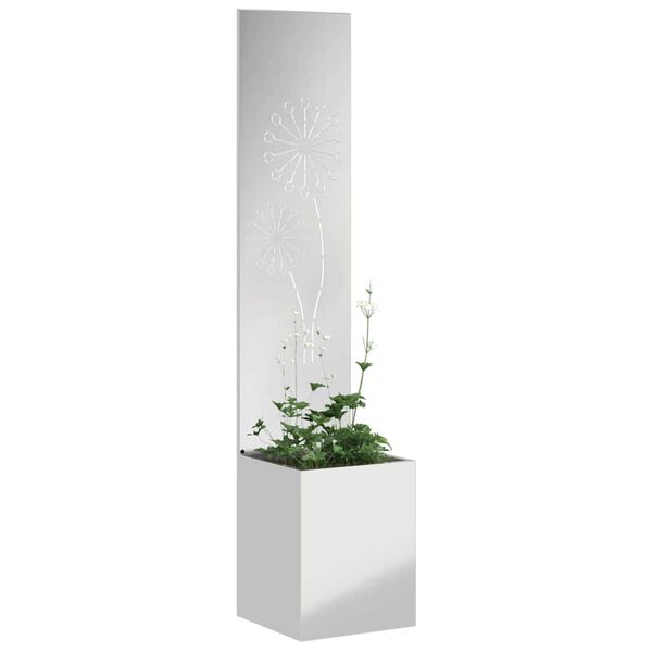 vidaXL Garten Sichtschutz-Leinwand Silber 32 x 140 cm Verzinkter Stahl