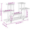vidaXL Blumenst&auml;nder mit Rollen 110x25x78 cm Massivholz Tanne