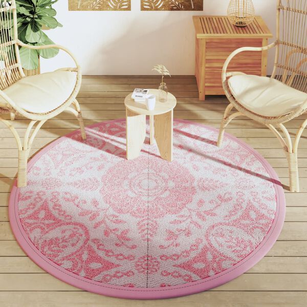 vidaXL Outdoor-Teppich ARAKIL Rosa &Oslash;160 cm PP