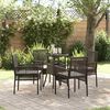 vidaXL Garten Essgruppe 5 pcs Braun Poly Rattan