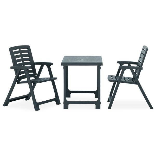 vidaXL 3-tlg. Bistro-Set Klappbar Kunststoff Gr&uuml;n