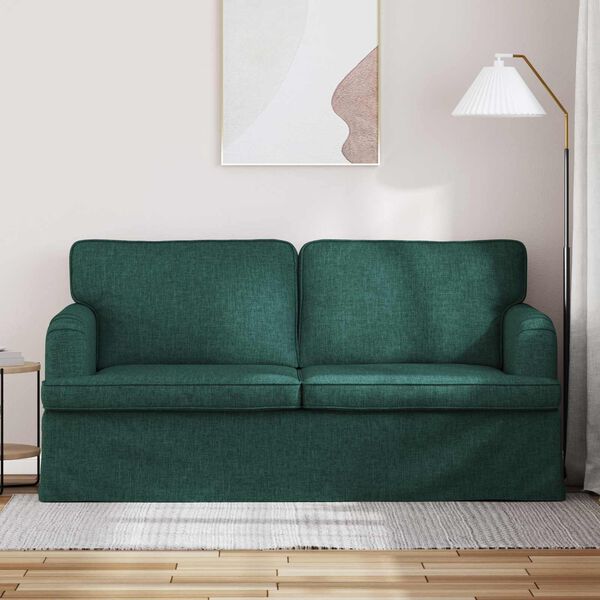 vidaXL Sofa 140cm Dunkelgr&uuml;n Metall