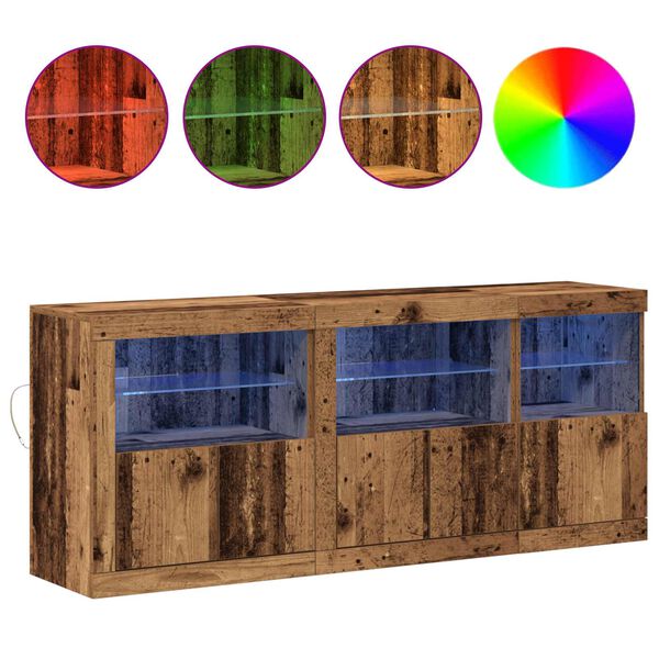 vidaXL LED-Sideboard Altholz 162 x 37 x 67 cm Holzwerkstoff