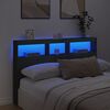 vidaXL LED-Kopfteil mit Ablagen Schwarz 160x17x102 cm