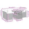 vidaXL 6-tlg. Garten-Sofagarnitur mit Kissen Beige Poly Rattan Akazie