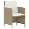 vidaXL 6-tlg. Garten-Essgruppe mit Kissen Beige Poly Rattan