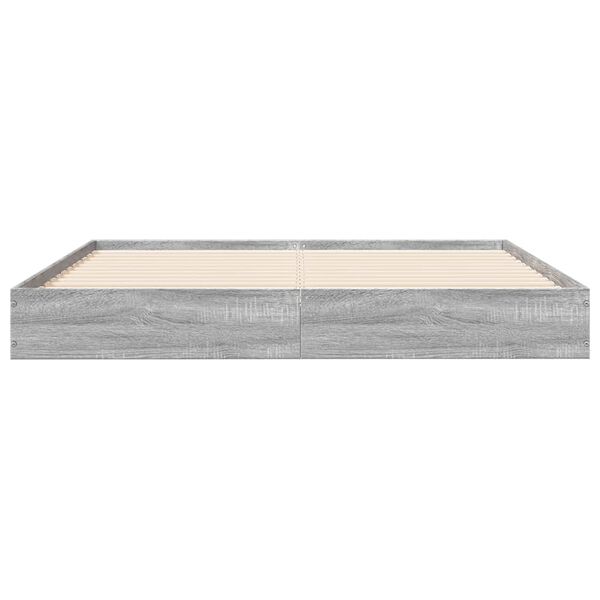 vidaXL Bettgestell Grau Sonoma 140x200 cm Holzwerkstoff