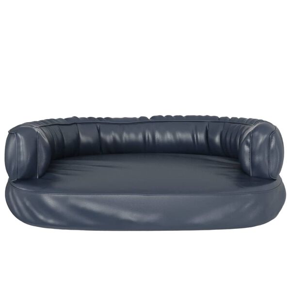 vidaXL Hundebett Ergonomisch Schaumstoff Dunkelblau 75x53cm Kunstleder