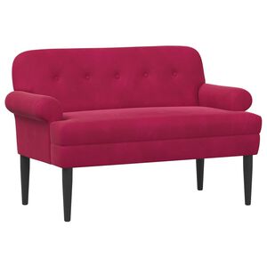 vidaXL Zweisitzer mit Knopfheftung Weinrot 120 x 66 x 78 cm Samt
