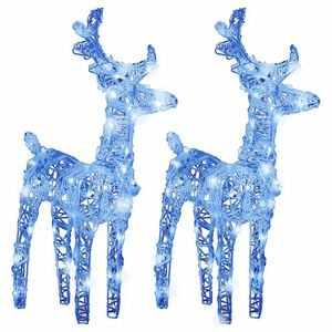 vidaXL LED-Rentiere 2 Stk. Blau 80 LEDs Acryl