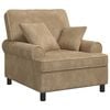vidaXL XL-Sessel mit Kissen Taupe 1,5 Linien Stoff
