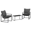vidaXL Gartensofa-set 3 pcs Schwarz und Anthrazit Stahl