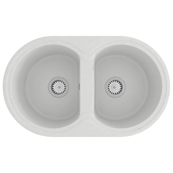 vidaXL K&uuml;chensp&uuml;le Wei&szlig; 78 x 47 x 20,5 cm Granit