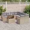 vidaXL Gartensofa-set mit Kissen mit Kissen 9 pcs Beige Poly Rattan