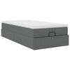 vidaXL Ottoman-Bett mit Matratze Dunkelgrau 90x190 cm Stoff
