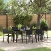 vidaXL Garten Essgruppe 7 pcs Schwarz Pulverbeschichteter Stahl