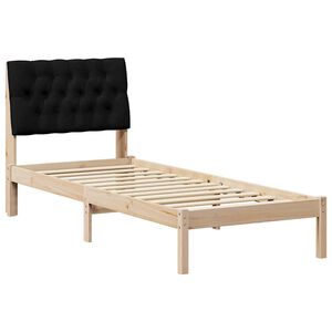 vidaXL Bettgestell mit gepolstertem Kopfteil Braun 80 x 200 cm