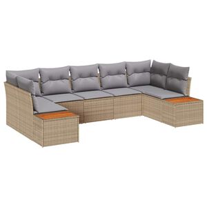 vidaXL Gartensofa-set 7 Stk. 7-Sitzanzahl Beige und Hellgrau