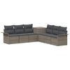 vidaXL Sofa Set 7 stk. Grau und Dunkelgrau Polyrattan und Stahl