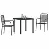 vidaXL Garten Essgruppe 3 pcs Schwarz Pulverbeschichteter Stahl