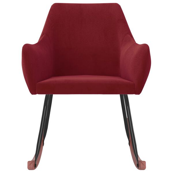 vidaXL Schaukelstuhl Weinrot Samt