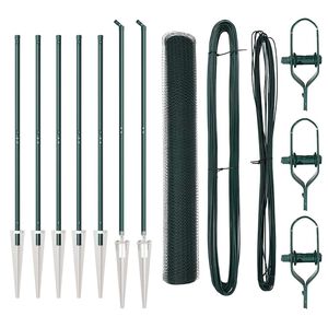 vidaXL Sechseckzaun mit Pfosten 10 x 1 m PVC-beschichteter Stahl Gr&uuml;n