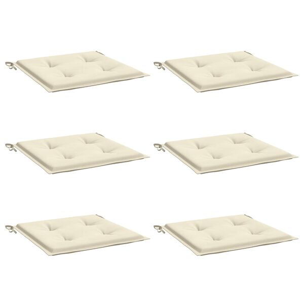 vidaXL Gartenstuhl-Kissen 6 Stk. Creme 50x50x2 cm Oxford-Gewebe