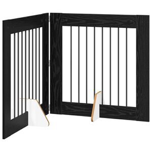 vidaXL Klappbares Hundetor mit St&auml;ndern 2 stk. Schwarz Eichen-Optik