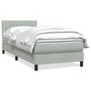 vidaXL Boxspringbett mit Matratze Hellgrau 80x210 cm Samt