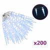 vidaXL Weihnachts-Eiszapfen-Licht 200 LEDs Kaltwei&szlig; 20 m Acryl PVC