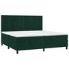 vidaXL Boxspringbett mit Matratze Dunkelgr&uuml;n 200x200 cm Samt
