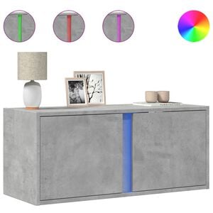 vidaXL TV-Wandschrank mit LED-Beleuchtung Betongrau 80x31x35 cm