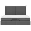 vidaXL Ottoman-Bett mit Matratzen Dunkelgrau 200x200 cm Stoff