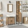 vidaXL Badezimmerm&ouml;bel Set mit Regal mit T&uuml;r 3 pcs Braun Holzwerkstoff