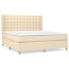 vidaXL Boxspringbett mit Matratze Creme 180x200 cm Stoff