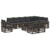 vidaXL Gartensofa-set 11 pcs Grau und Dunkelgrau Poly-Rattan