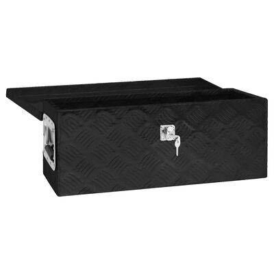vidaXL Aufbewahrungsbox Schwarz 60x23,5x23 cm Aluminium