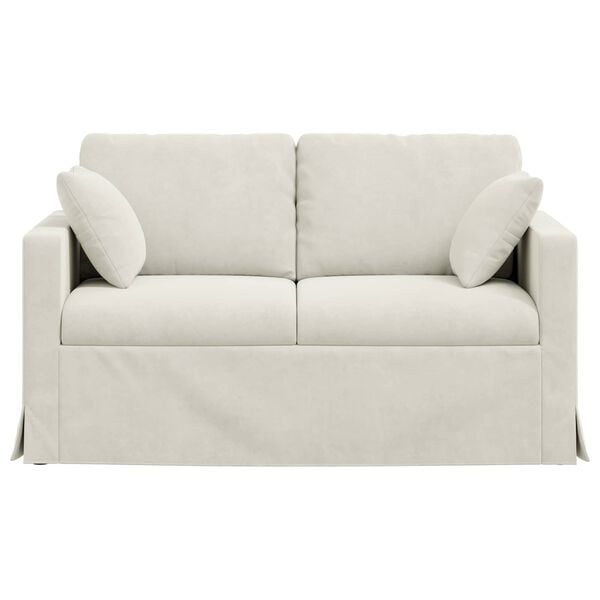 vidaXL Sofa Creme Gesamtabmessungen: 138 x 78 x 80 cm (B x T x H) Samt