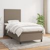 vidaXL Boxspringbett mit Matratze Taupe 90x200 cm Stoff
