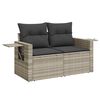 vidaXL 10-tlg. Garten-Sofagarnitur mit Kissen Hellgrau Poly Rattan