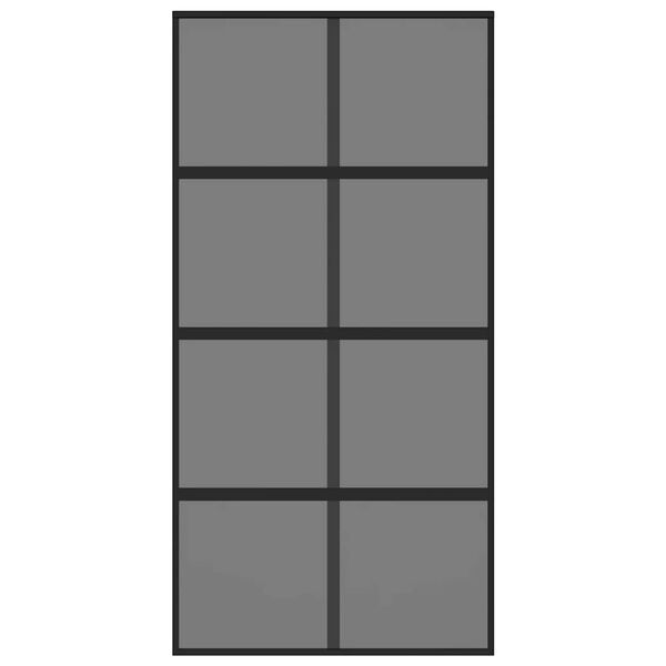 vidaXL Schiebet&uuml;r Schwarz 102,5x205 cm Hartglas und Aluminium